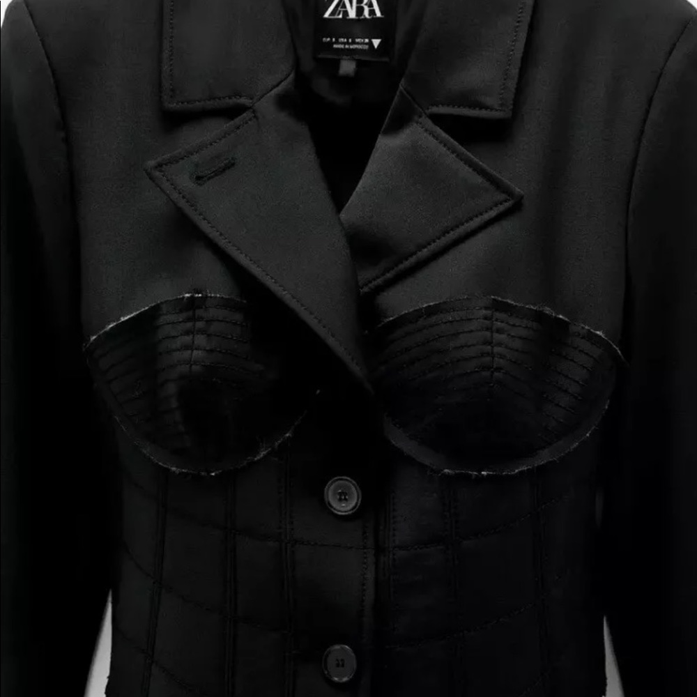 Zara black corset blazer 2922/702 Medium RARE - Picture 4 of 6